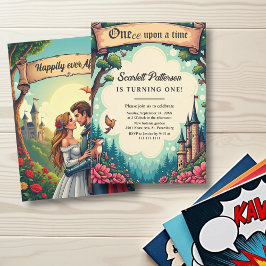 Woodland Enchanted Forest Sprookje 1e verjaardag Kaart