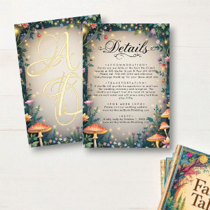 Woodland Enchanted Forest Sprookjeshuwelijk Informatiekaartje