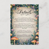 Woodland Enchanted Forest Sprookjeshuwelijk Informatiekaartje (Voorkant)