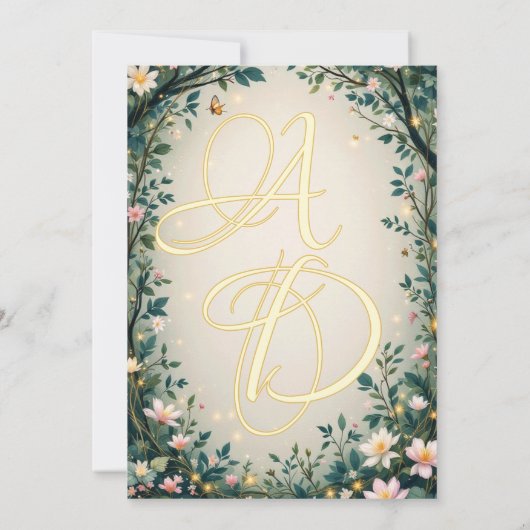 Woodland Enchanted Forest Sprookjeshuwelijk Save The Date (Achterkant)