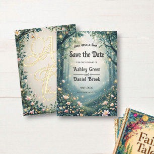 Woodland Enchanted Forest Sprookjeshuwelijk Save The Date