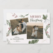 Woodland Enchanted Forest Waterverf Kerstmis Feestdagenkaart (Voorkant)