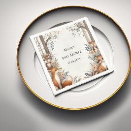Woodland Enchantment Thema baby shower Servet