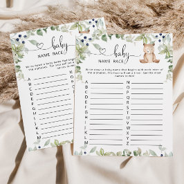 Woodland eucalyptus beer baby name race game