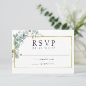 Woodland Eucalyptus Forest Greenery Wedding RSVP Kaartje (Staand voorkant)