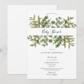 Woodland Eucalyptus Green Baby shower Kaart (Voorkant / Achterkant)