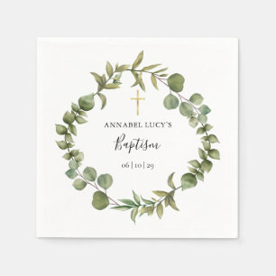 Woodland Eucalyptus Greenery Baptism Christening Servet