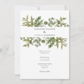 Woodland Eucalyptus Greenery Wedding Kaart (Voorkant)