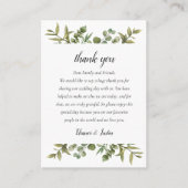 Woodland Eucalyptus groen bruiloft dank u Plaatskaartje (Voorkant)