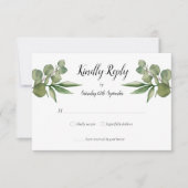 Woodland Eucalyptus groen bruiloft RSVP (Voorkant)