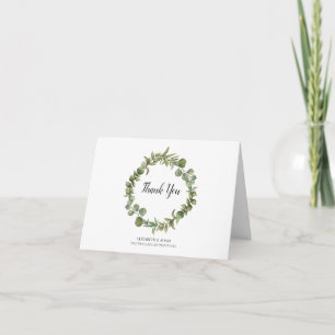 Woodland Eucalyptus Groene Huwelijks Dankjewel Kaart