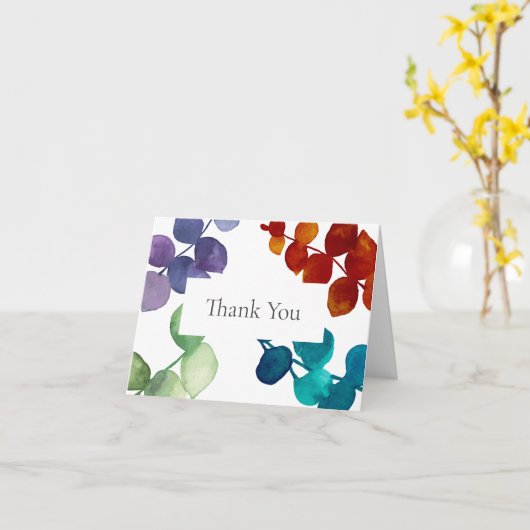 Woodland Eucalyptus Leaves Dank u Kaart (Gele Bloem)