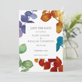 Woodland Eucalyptus verlaat Floral sparen de datum Save The Date (Staand voorkant)