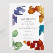Woodland Eucalyptus verlaat Floral sparen de datum Save The Date (Voorkant / Achterkant)