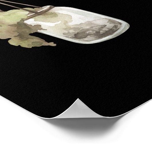 Woodland Evening Branch Mason Jars Seating Chart Poster (Hoek)