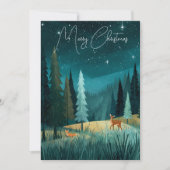 Woodland Evergreen Forest Holiday Scene Feestdagenkaart (Voorkant)