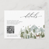 Woodland Evergreen Mountains Wedding Details Informatiekaartje (Voorkant)