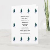 Woodland Evergreen Trees Boho Baby shower Boy Girl (Voorkant)