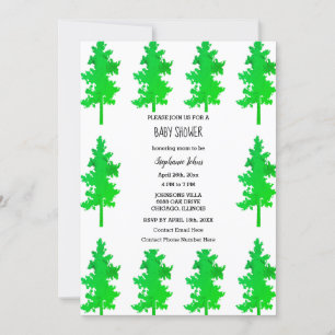 Woodland Evergreen Trees Kleurrijk Baby shower Kaart