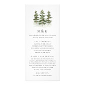 Woodland Evergreen Wedding Program Kaart (Voorkant)