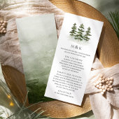 Woodland Evergreen Wedding Program Kaart