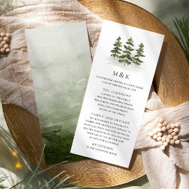 Woodland Evergreen Wedding Program Kaart