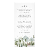 Woodland Evergreen Wedding Program Kaart (Voorkant)