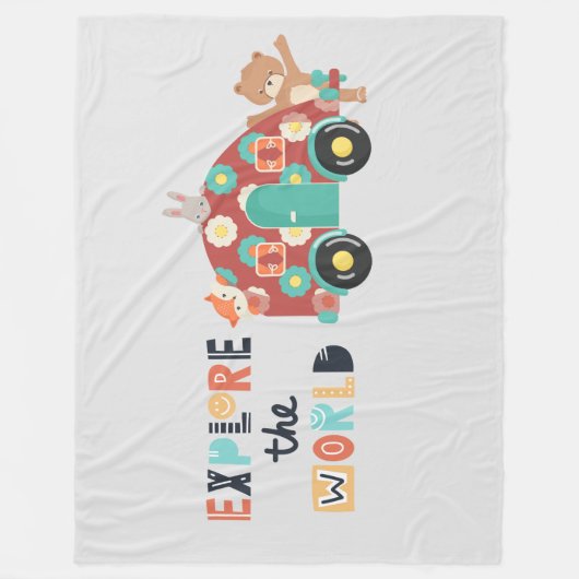 Woodland Explorers Kinder Fleece Deken (Voorkant)