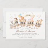 Woodland Express Baby shower Invitation Kaart (Voorkant)