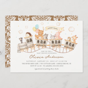 Woodland Express Baby shower Invitation Kaart