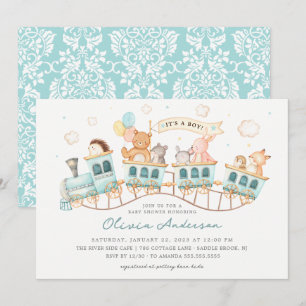 Woodland Express Baby shower Kaart