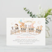 Woodland Express Baby shower Kaart (Staand voorkant)