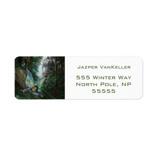 Woodland Fairies en Waterfall Castle Etiket (Voorkant)