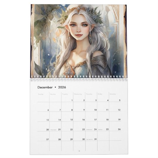 Woodland Fairy Art Nouveau Fantasy Fae Kalender (Dec 2026)