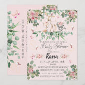 Woodland Fairy Baby shower Invitation Kaart (Voorkant / Achterkant)