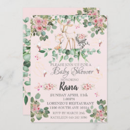 Woodland Fairy Baby shower Invitation Kaart