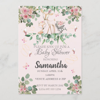 Woodland Fairy Baby shower Kaart
