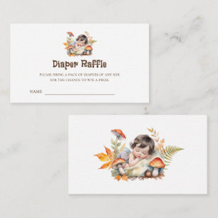 Woodland Fairy Baby shower Luier Raffle Tickets Informatiekaartje