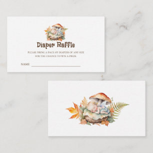 Woodland Fairy Baby shower Luier Raffle Tickets Informatiekaartje