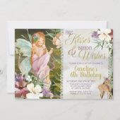 Woodland Fairy Birthday Invitation Waterverf Kaart (Voorkant)