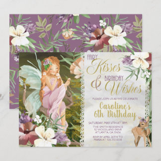 Woodland Fairy Birthday Invitation Waterverf Kaart