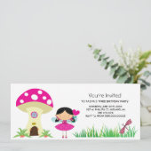 Woodland Fairy Birthday Party Invitations Kaart (Staand voorkant)