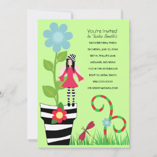 Woodland Fairy Birthday Party Invitations Kaart