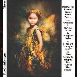 Woodland Fairy Child, Bloemenkroon EG5L Decoupage Tissuepapier