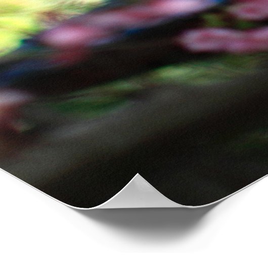 Woodland Fairy House met roze bloemen Poster (Hoek)