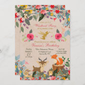 Woodland Fairy Invitation Kaart (Voorkant / Achterkant)