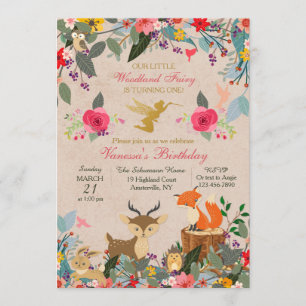 Woodland Fairy Invitation Kaart