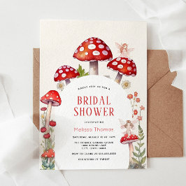 Woodland Fairy Mushroom Bridal Shower Uitnodiging