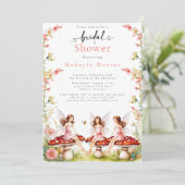 Woodland Fairy Mushroom Enchanted Vrijgezellenfees Kaart (Staand voorkant)