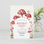 Woodland Fairy Mushroom Verjaardag Kaart (Staand voorkant)